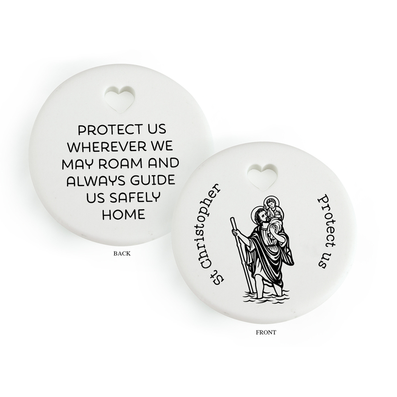 ST CHRISTOPHER Heartfelt Ceramic Token, 35mm Diameter