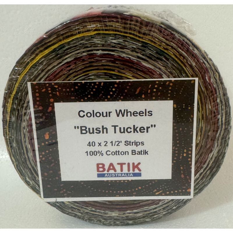 Batik Australia BUSH TUCKER Colour Wheel Roll, 40 x 2 1/2" Strips