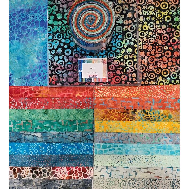 Batik Australia OPAL Colour Wheel Roll, 40 x 2 1/2" Strips - LIMITED STOCK