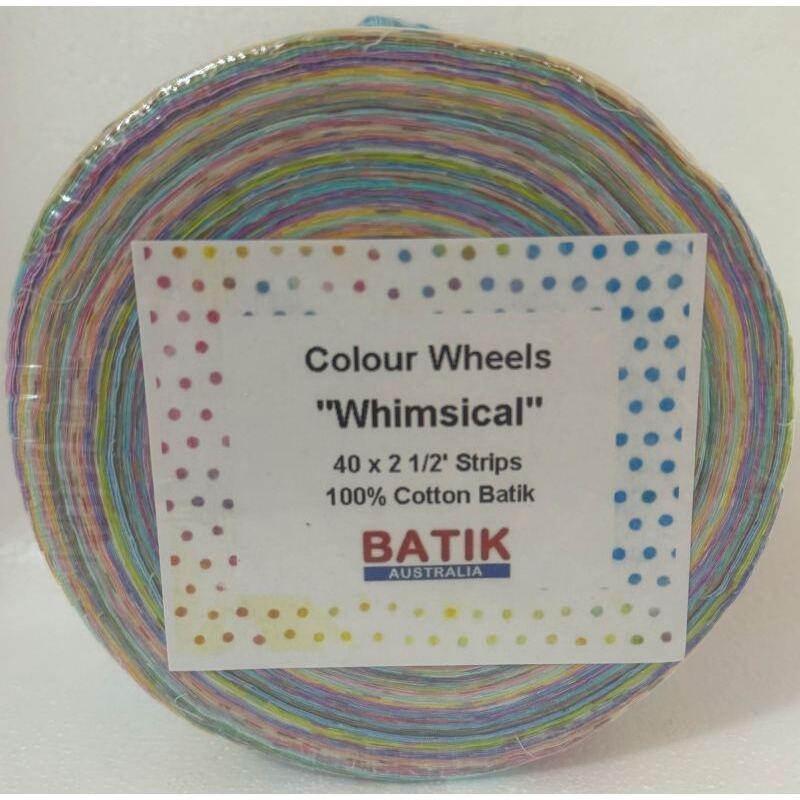 Batik Australia WHIMSICAL Colour Wheel Roll, 40 x 2 1/2" Strips