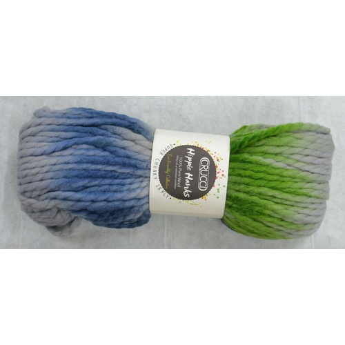 Crucci Hippie Hanks Knitting Yarn 100% Pure Wool 18 Ply, 100g Hanks #52 GREYS