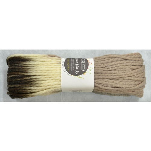 Crucci Hippie Hanks Knitting Yarn 100% Pure Wool 18 Ply, 100g Hanks #55 FAWNS