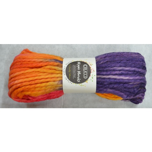 Crucci Hippie Hanks Knitting Yarn 100% Pure Wool 18 Ply, 100g Hanks #224 PURPLES