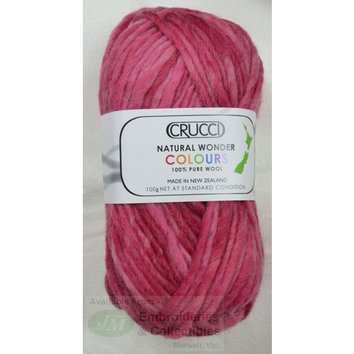 Crucci Natural Wonder Colours Knitting Yarn, 100% Pure Wool, 100g Ball #51 RED