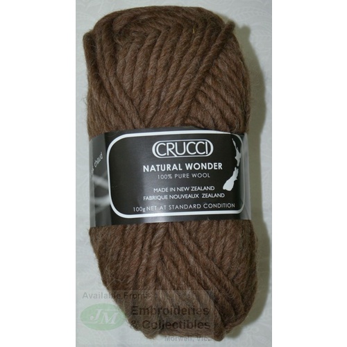 Crucci Natural Wonder Knitting Yarn, Pure Wool, 18 Ply, 100g Ball #35 DARK BROWN