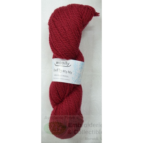 Woolly Crafty Knitting Yarn 100% Pure Wool 8 Ply, 100g Hanks #13 WINE
