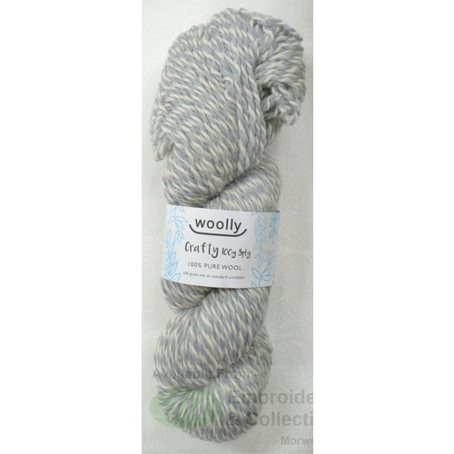 Crafty Marles Knitting Yarn, Pure Wool 8 Ply, 100g Hank #43 SILVER WHITE