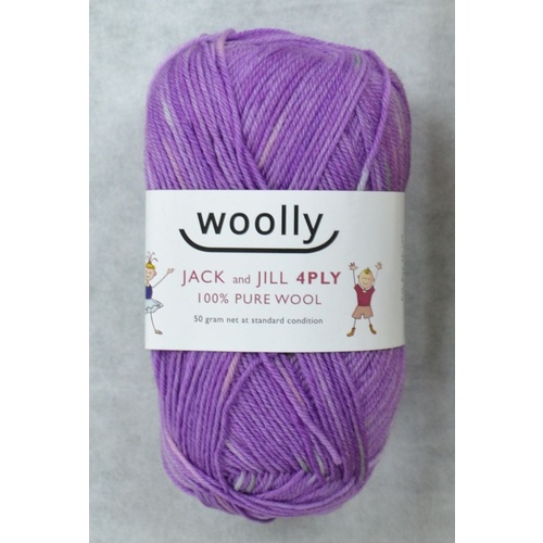 Woolly Jack & Jill Knitting Yarn 100% Pure Wool 4 Ply, 50g Ball #134 HI LILAC
