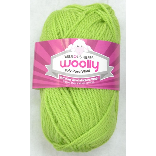 Crucci's WOOLLY 8 Ply 100% Pure Wool Machine Wash, 50g Ball, LIME