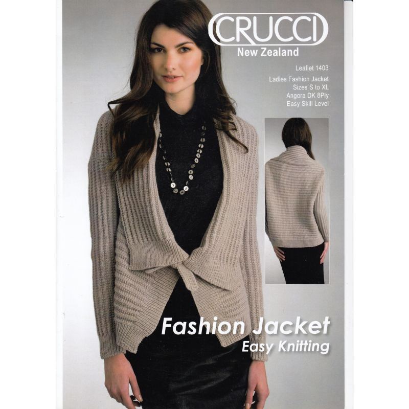 Knitting Pattern Fashion Jacket Sizes S to XL For DK 8 Ply Yarn