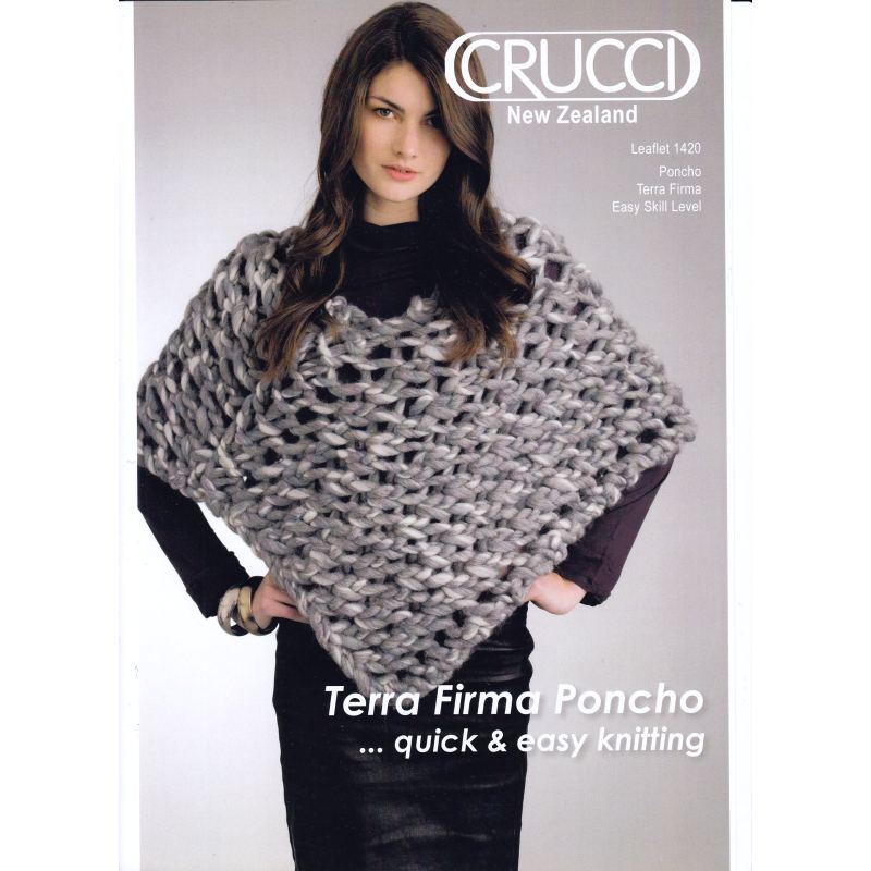 Terra Firma Poncho Crucci Knitting Pattern 1420, Quick & Easy