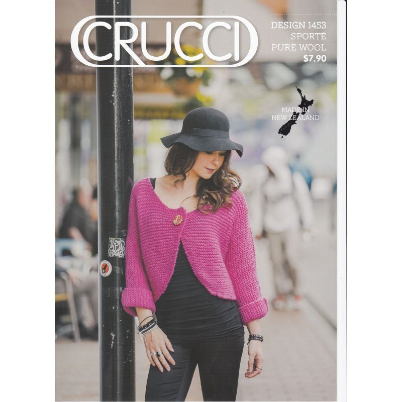 Cardigan Crucci Knitting Pattern 1453 for 14 Ply Yarn