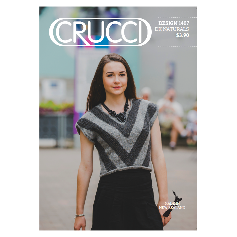 Crucci Knitting Pattern 1467, DK Naturals, Woman's Vest, 8 Ply
