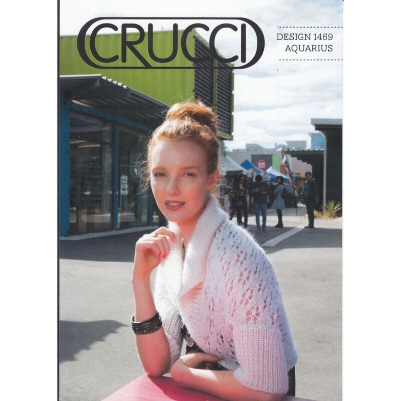 Crucci Knitting Pattern 1469, Roll Neck Cardigan Easy Make For 12 Ply Yarn