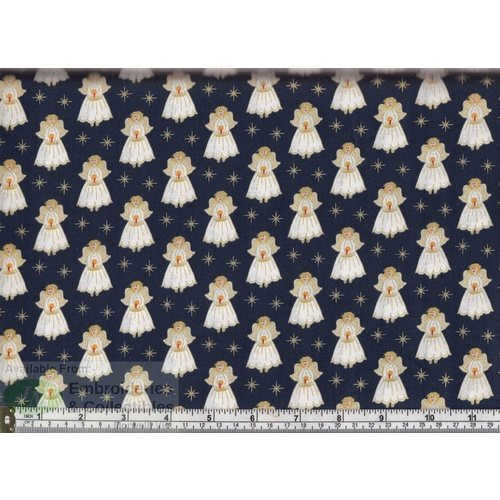 Makower UK Cotton Prints, Novelty Christmas Navy Blue, 112cm Wide