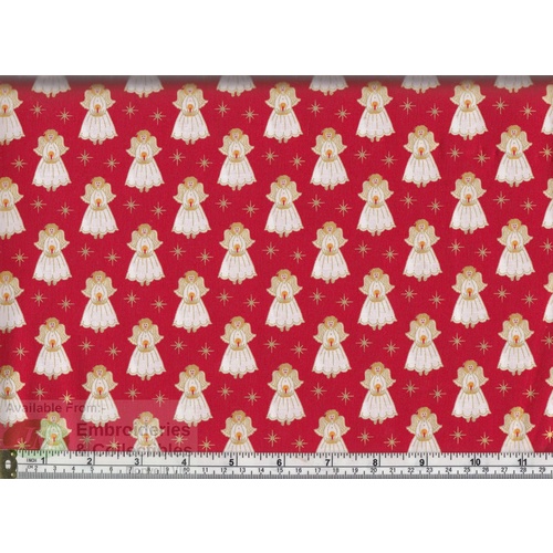 Makower UK Fabrics Cotton Prints, Novelty Christmas Red, 112cm Wide