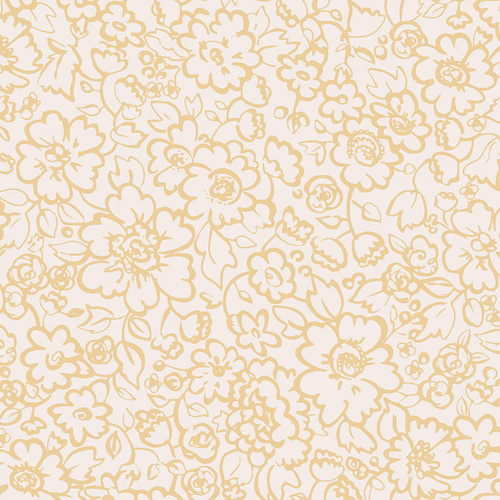 Liberty Floral, Gold On Cream, 112cm wide, 76cm REMNANT