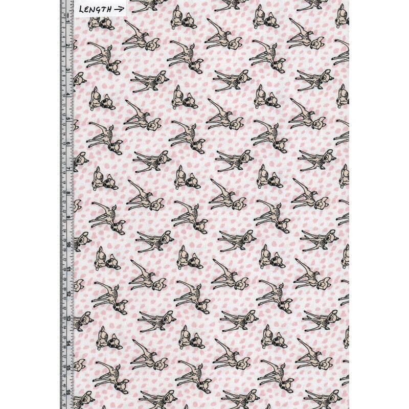 Disney Bambi Fawn Pink Cute & Wild Collection 110cm Wide Cotton Fabric