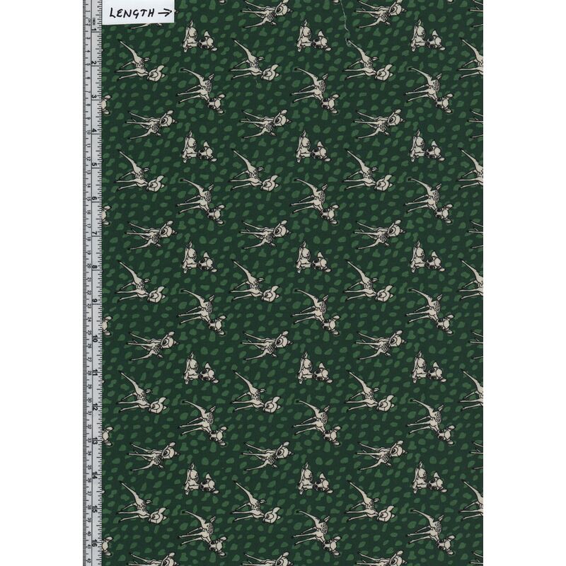 Disney Bambi Fawn Evergreen Cute & Wild Collection 110cm Wide Cotton Fabric