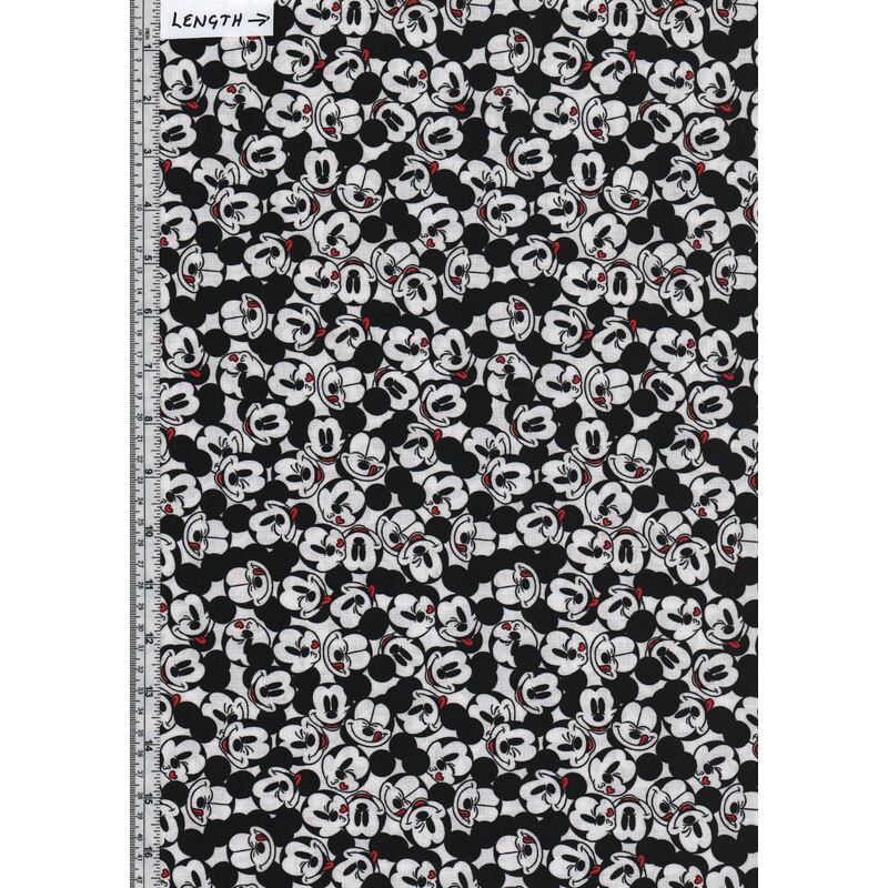 Disney Mickey Tossed Stack White, It's A Mickey Thing 110cm Wide Cotton Fabric