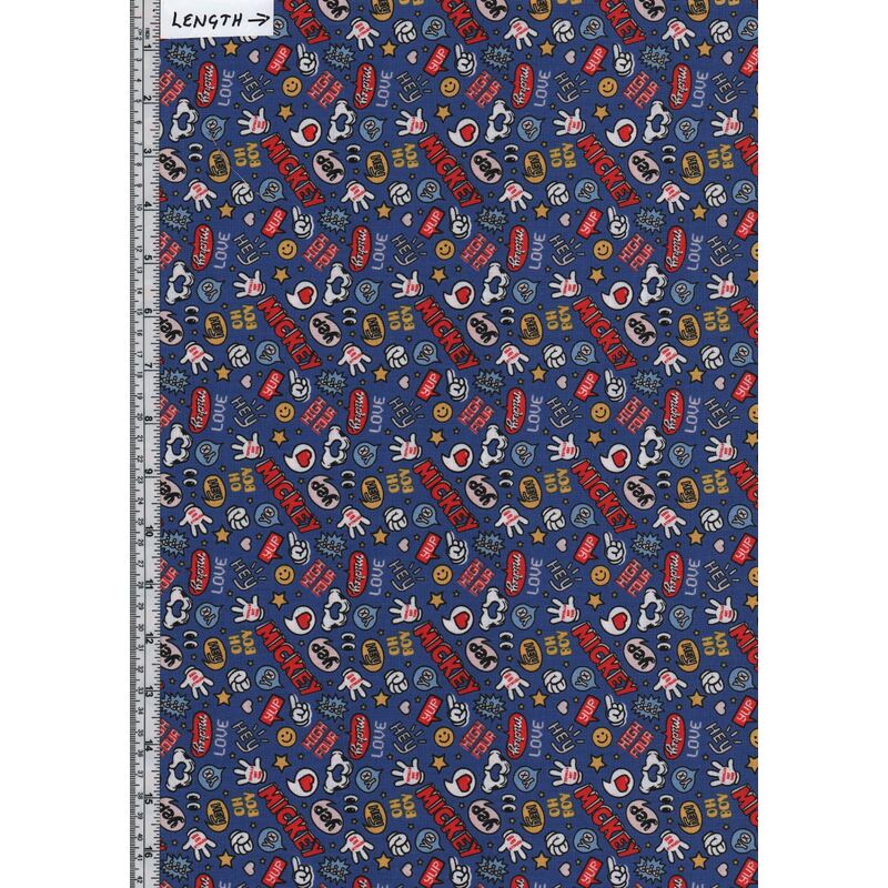 Disney Mickey Totally Got This Blue, It's A Mickey Thing 110cm Wide Cotton Fabric
