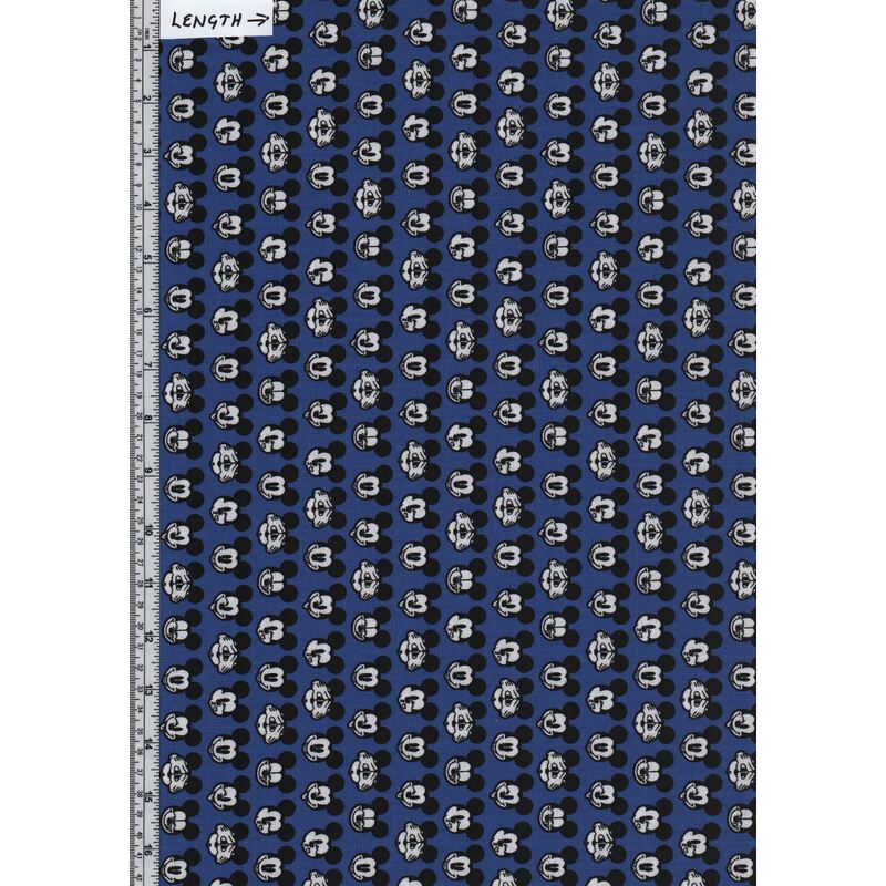 Disney Mickey Expressions Blue, It's A Mickey Thing 110cm Wide Cotton Fabric