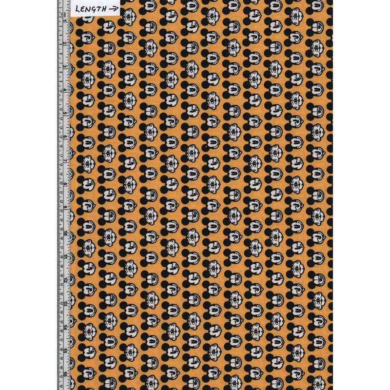 Disney Mickey Expressions Yellow, It's A Mickey Thing 110cm Wide Cotton Fabric