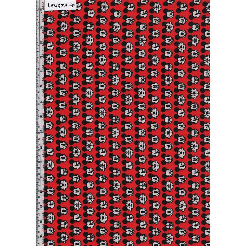 Disney Mickey Expressions Red, It's A Mickey Thing 110cm Wide Cotton Fabric