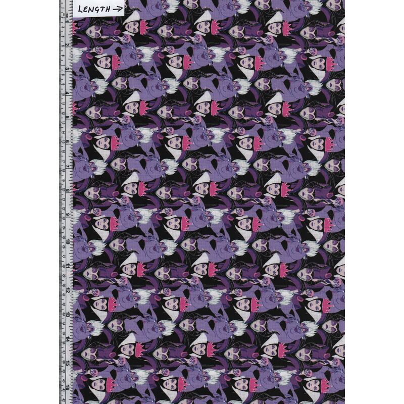 Disney Diabolical Villains Purple, Villains Collection 110cm Wide Cotton Fabric
