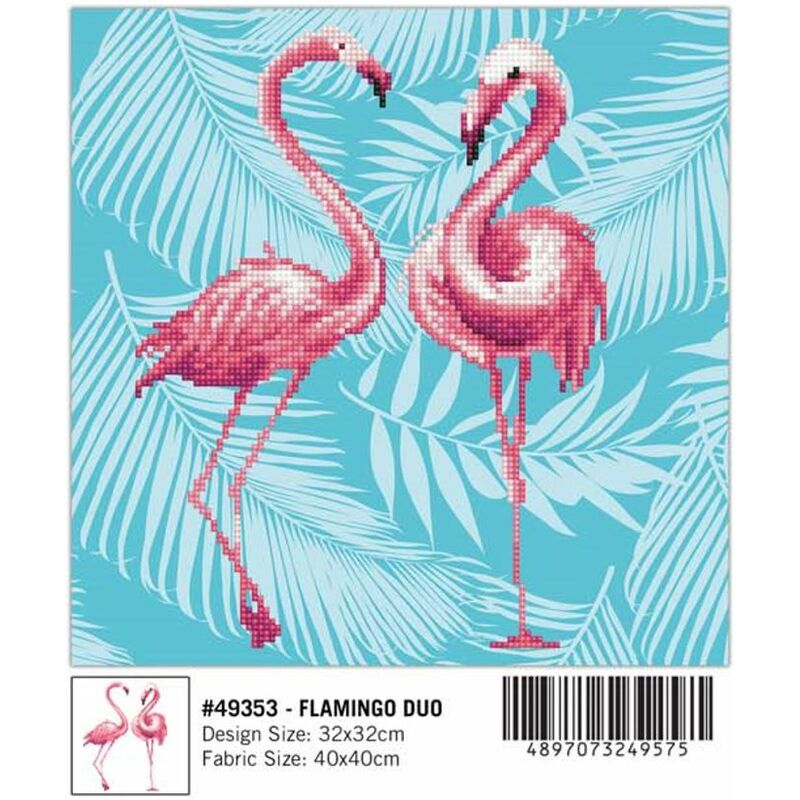Diamond Dotz FLAMINGO DUO, 5D Multi Facet Diamond Painting Kit, 32 x 32cm