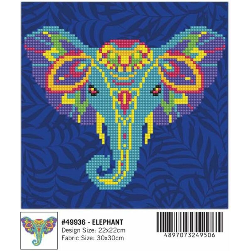 Diamond Dotz ELEPHANT, 5D Multi Facet Diamond Art Kit, 22 x 22cm