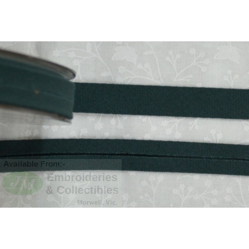 Cotton Bias Binding, 12mm Single Folded, FULL 20 Metre ROLL, FOREST GREEN