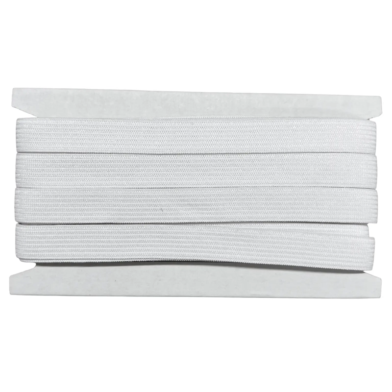 Unbranded Knitted Elastic White 12mm, aprox 9m per card
