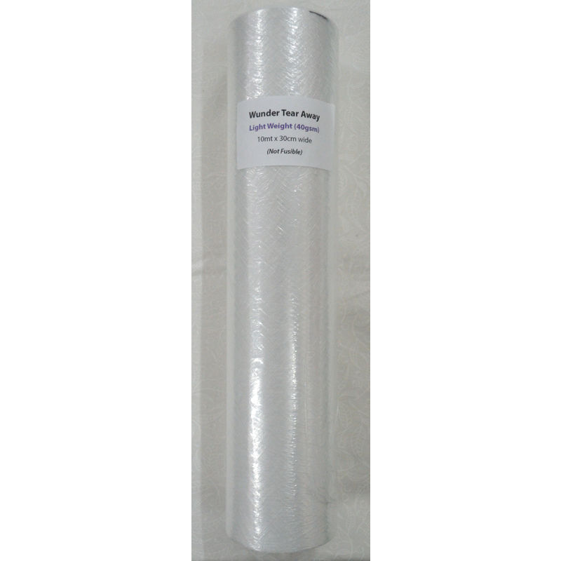 Wunder Light Tearaway Stabiliser 40gsm 300mm x 10 Mtrs MACHINE EMBROIDERY STABILISER