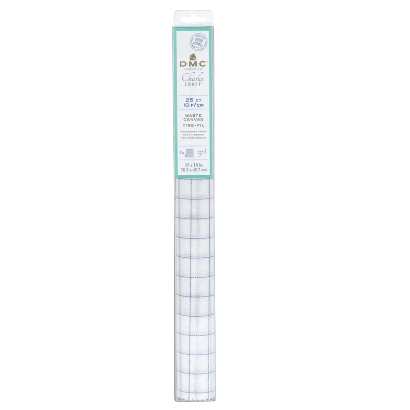 DMC 25 Count (10 PTS/cm) WHITE Waste Canvas 15" x 18" (38.1cm x 45.7cm)
