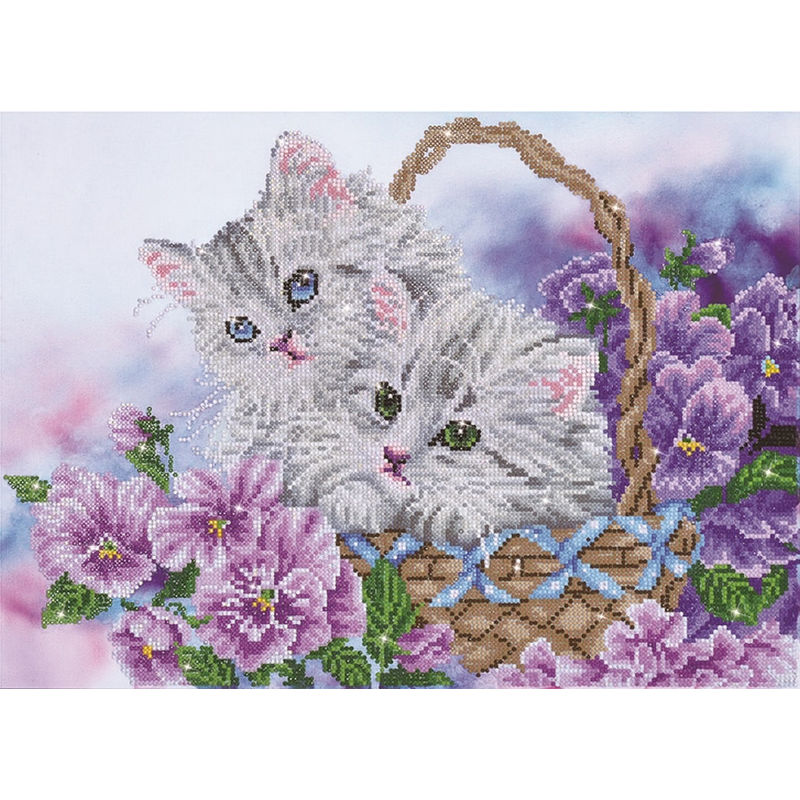 Diamond Dotz Embroidery Facet Art Kit, Intermediate Kitty Basket