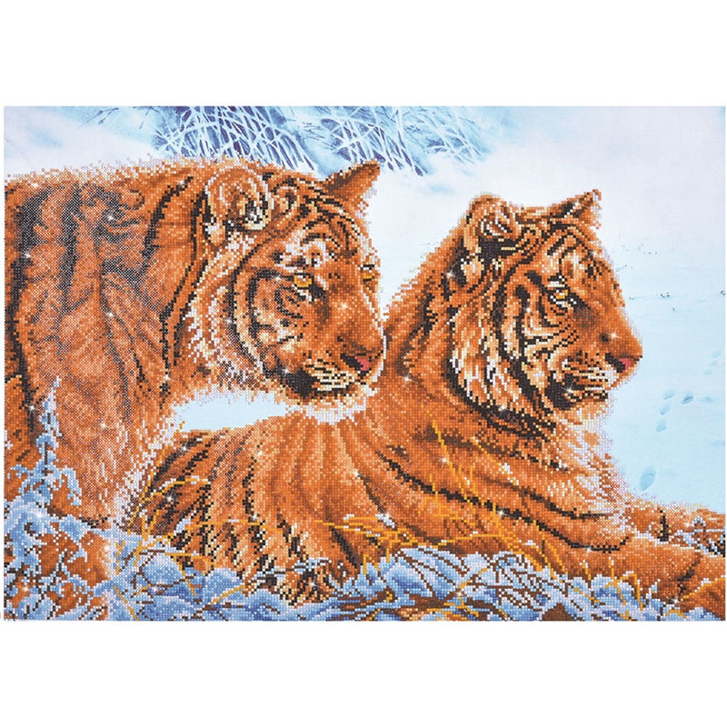 Diamond Dotz Embroidery Facet Art Kit, Advanced Tigers In The Snow