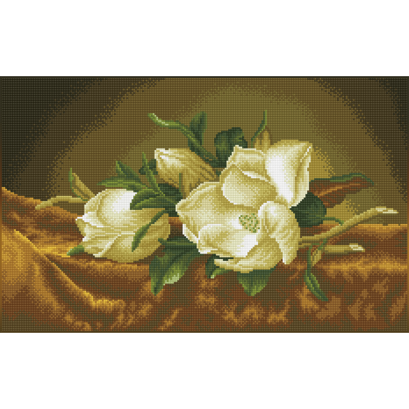 Diamond Dotz MAGNOLIAS ON GOLD VELVET DD12.046, 5D Multi Facet Diamond Painting Art Kit