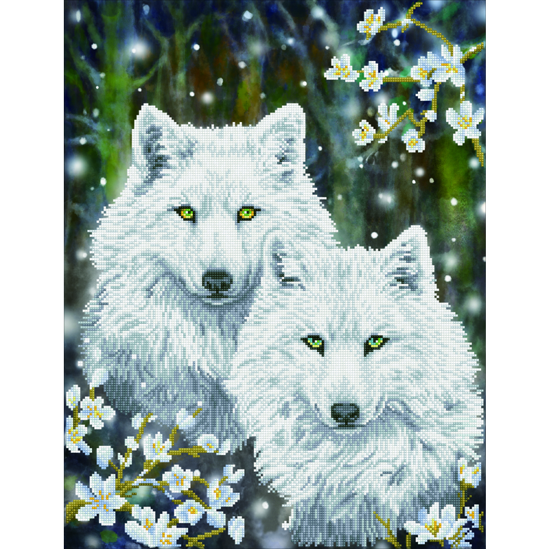 Diamond Dotz WINTER WOLVES DD12.047, 5D Diamond Painting Art Kit, 51 x