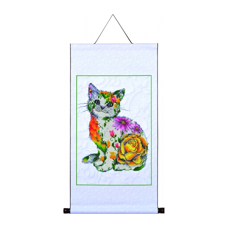 Diamond Dotz FLOWER PUSS SCROLL DD17.005 5D Diamond Painting Art Kit,