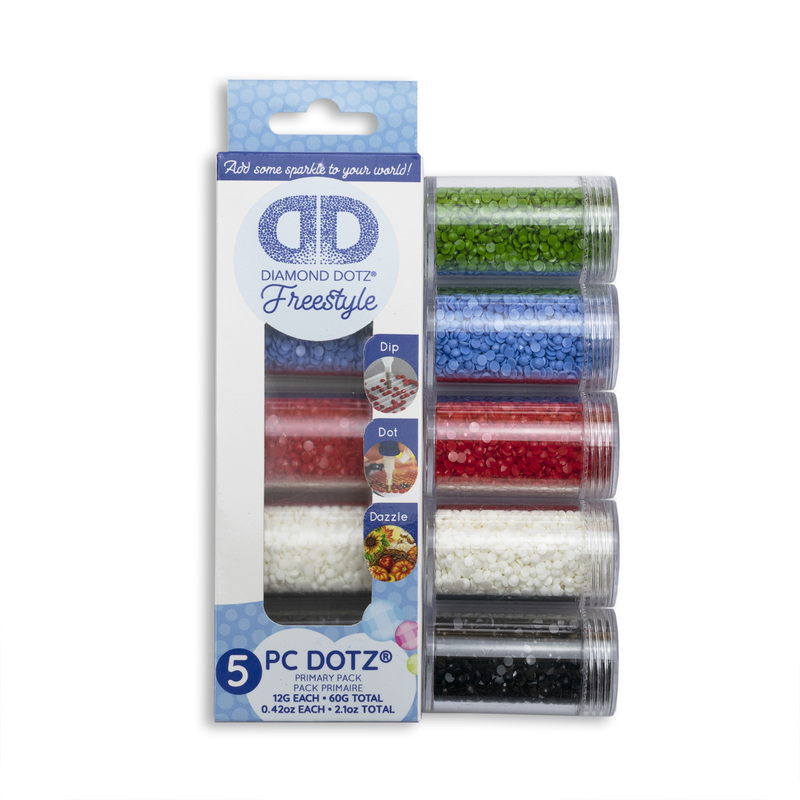 Diamond Dotz DOTZ Sampler Pack, Primary Colours 5 x 12g Cyclinders