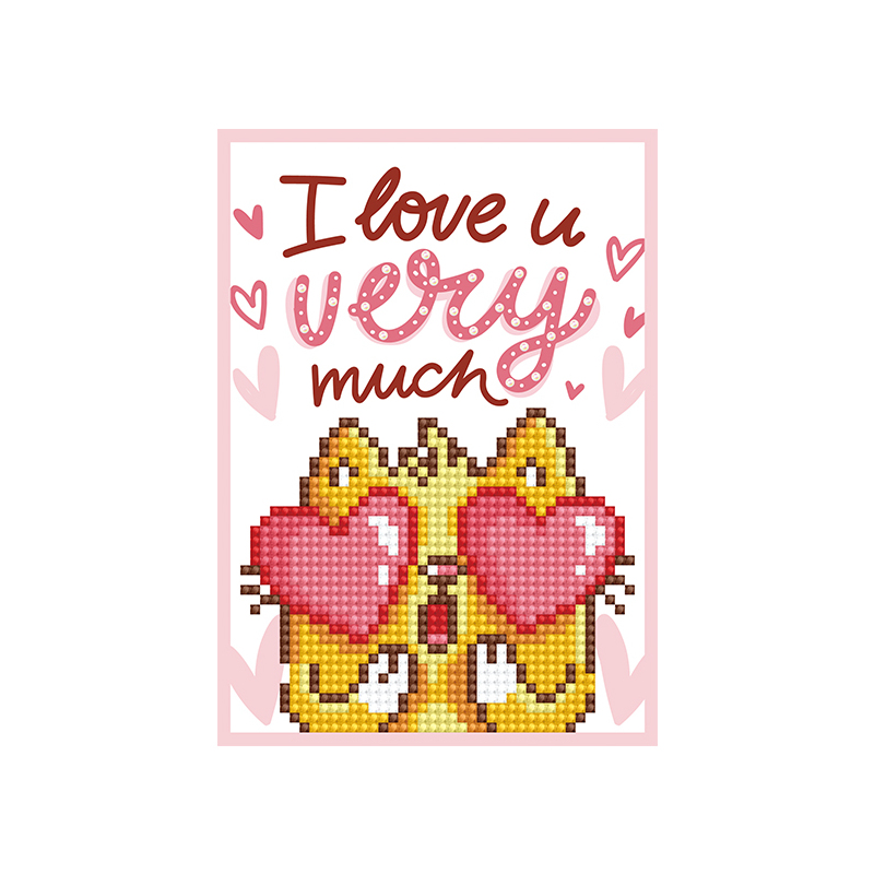 Diamond Dotz LOVE YOU DDG.002, 5D Multi Facet Diamond Painting Art Greeting Card Kit