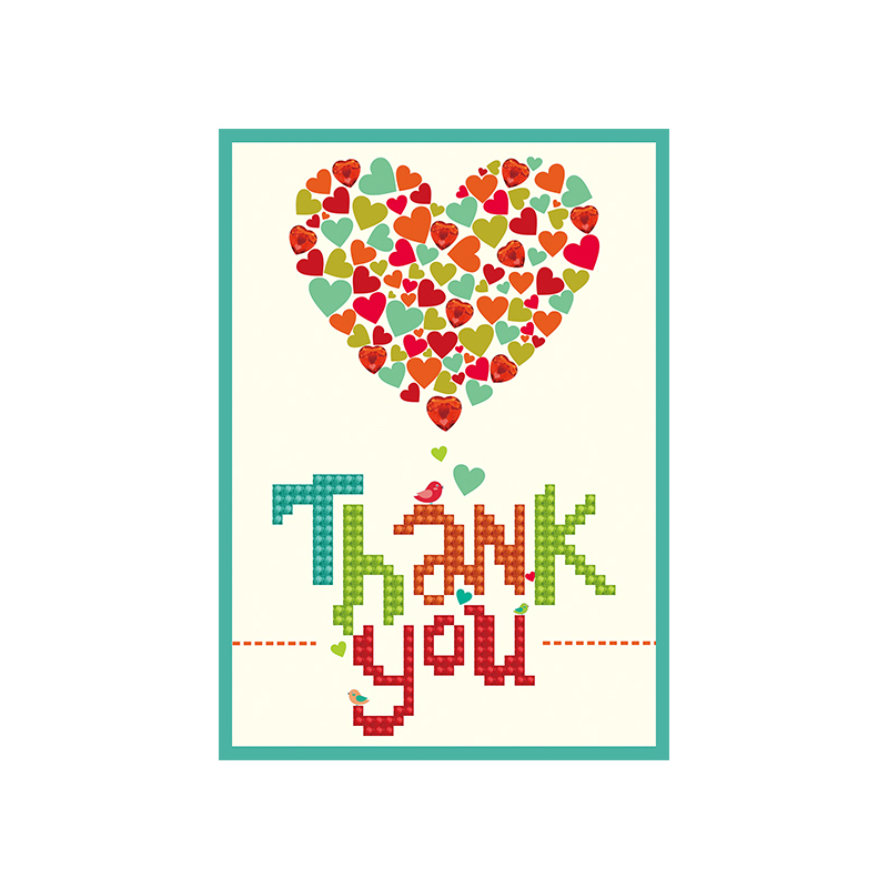 Diamond Dotz THANK YOU HEART CARD DDG.005, 5D Multi Facet Diamond Painting Art Kit