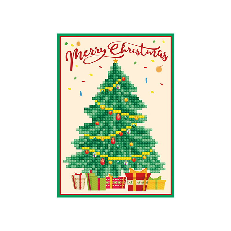 Diamond Dotz 5D Embroidery Facet Art Greeting Card Kit, Merry Christmas Tree DDG.014