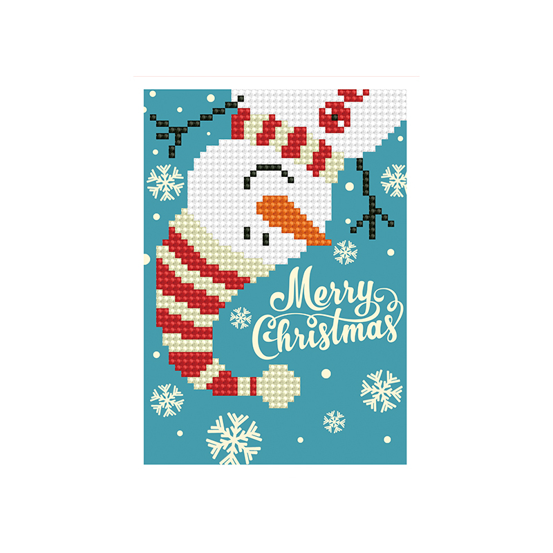 Diamond Dotz CHRISTMAS SNOWMAN CARD DDG.019, 5D Multi Faceted Diamod Painting Kit