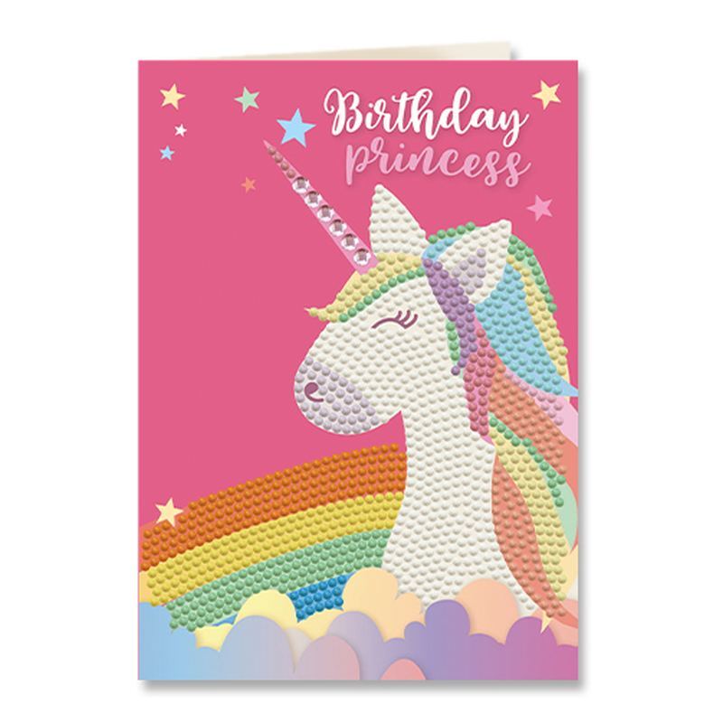 Personalised BIRTHDAY UNICORN Diamond Dotz Greeting Card Kit 12.6