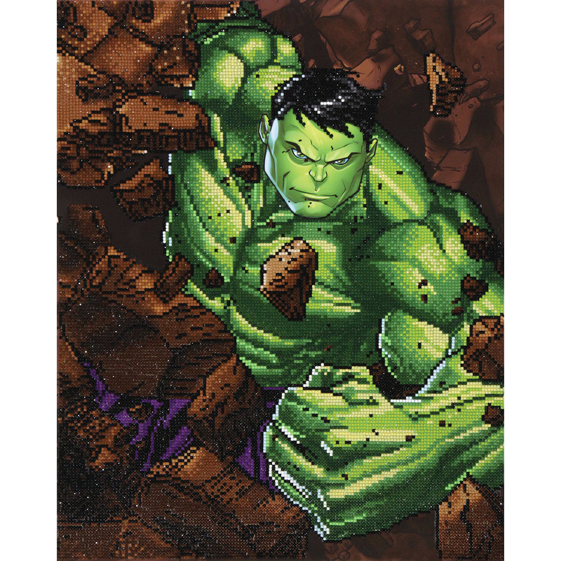 MARVEL HULK SMASH 5D Embroidery Facet Art Kit by Diamond Dotz