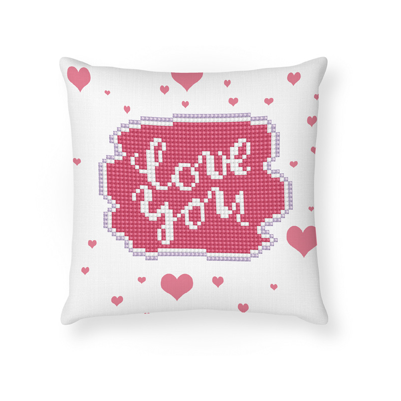 Diamond Dotz 5D Embroidery Facet Art Kit, LOVE YOU DDP2.039 Decorative Pillow
