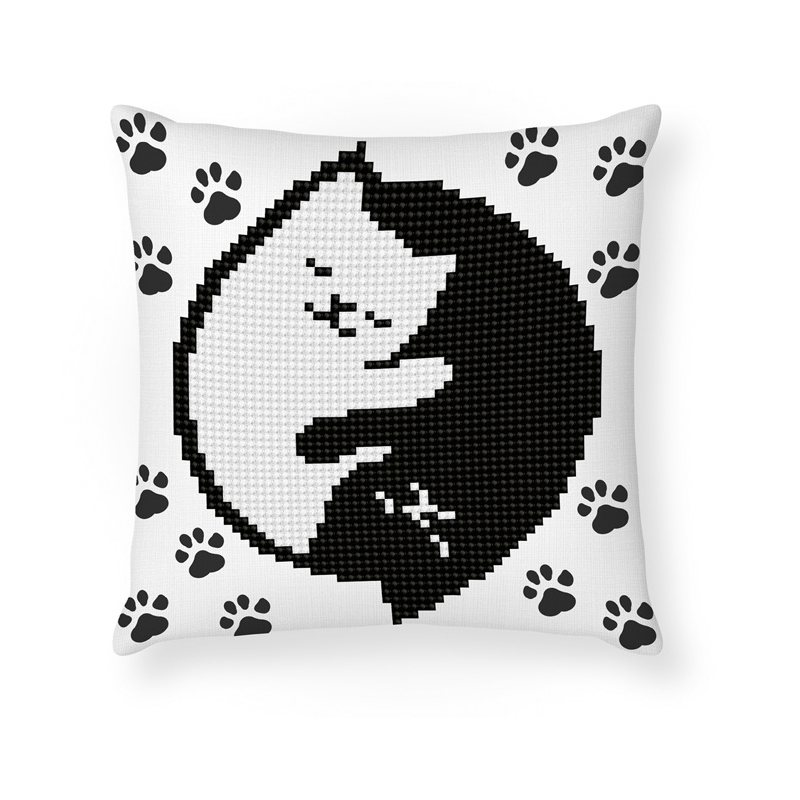 Diamond Dotz 5D Embroidery Facet Art Kit, KITTY GLOW DDP2.041 Decorative Pillow