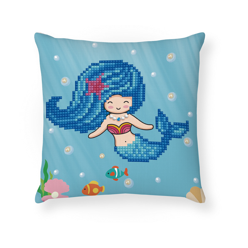 Diamond Dotz 5D Embroidery Facet Art Kit, PEARL SWIMMER DDP2.043 Decorative Pillow